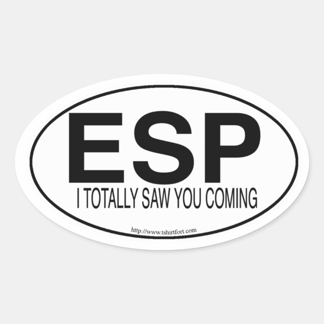 ESP Funny Euro Oval Decal Slogan Ovaler Aufkleber (Vorderseite)