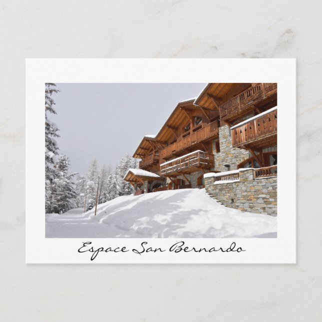 Espace San Bernardo Weißer Text Postkarte (Vorderseite)