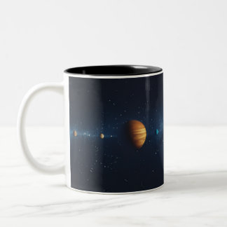Espacio Exterior con Alineación de Planeta Zweifarbige Tasse