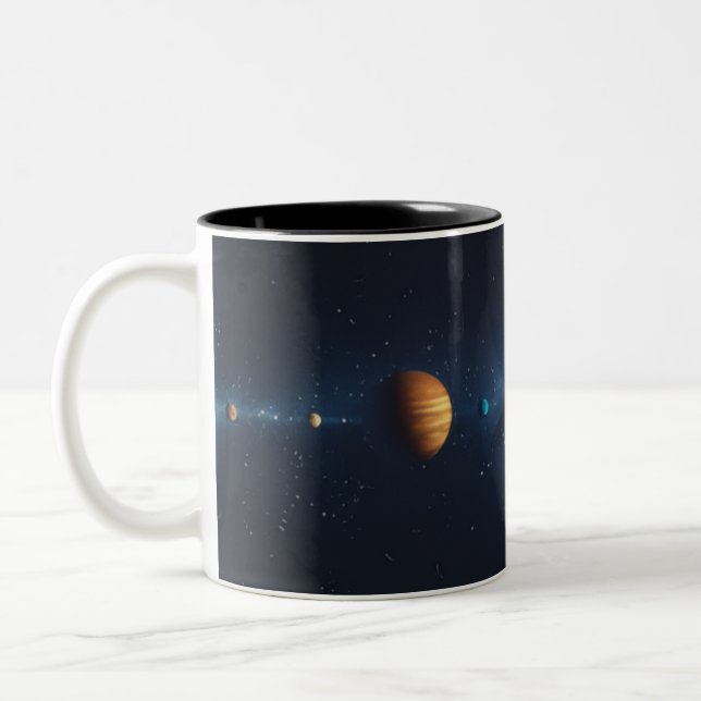  Espacio Exterior con Alineación de Planeta Zweifarbige Tasse (Links)