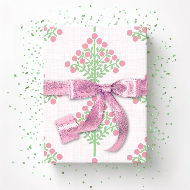 Espalier-Blüte in Rosa und Grün Geschenkpapier (Von Creator hochgeladen)