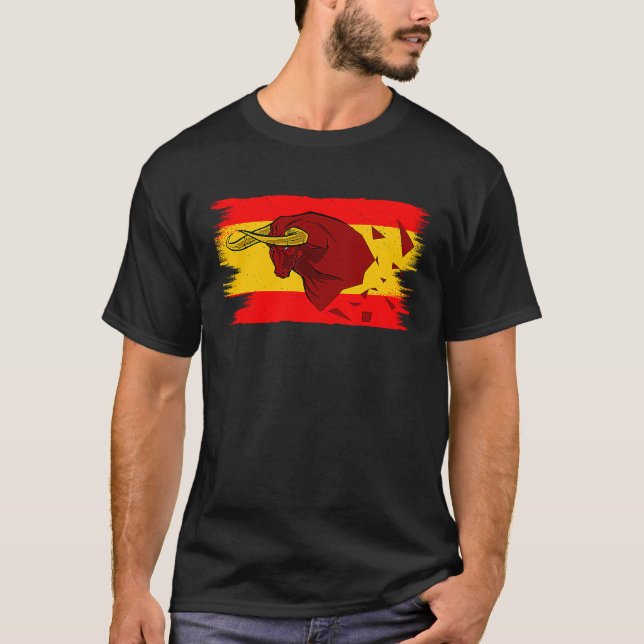 Espana Bull Fight for Taurus and Spain Flag T-Shirt (Vorderseite)