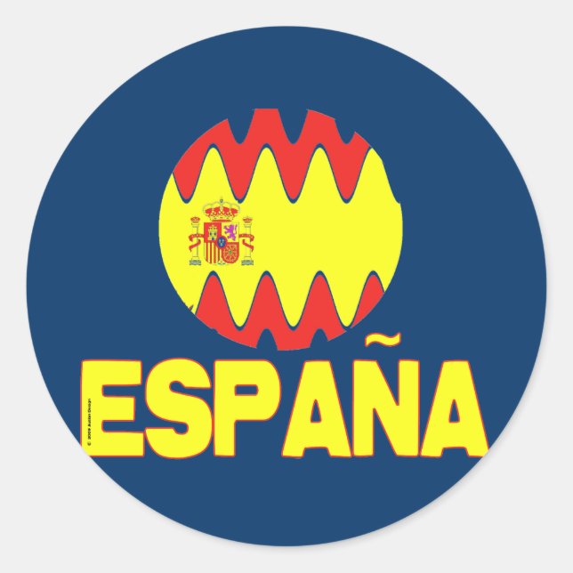 Espana Spanien La Furia Roja Futbol Runder Aufkleber (Vorderseite)