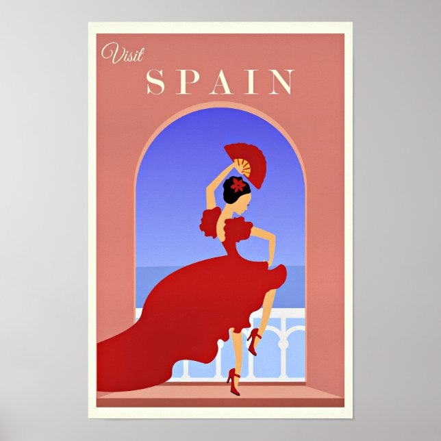 Espana Travel Poster, Flamenco Dancer, Poster (Vorne)