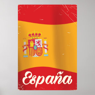 España Vintage Reise Vintage Karte Urlaubsposter Poster