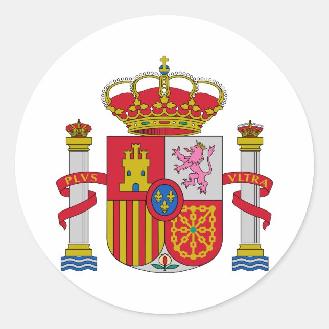 España-Wappen Runder Aufkleber (Vorderseite)