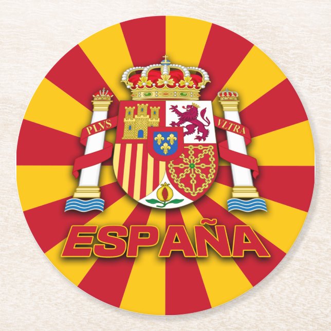 Espana-Wappen Runder Pappuntersetzer (Vorderseite)