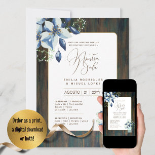 Espanol Invitación de Boda Floral Wedding Rustic I Einladung
