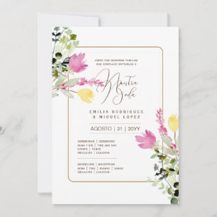 Espanol Invitación de Boda Summer Floral Wedding I Einladung