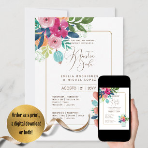 Espanol Invitación de Boda Summer Floral Wedding I Einladung