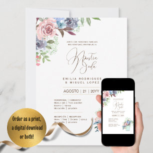 Espanol Invitación de Boda Summer Floral Wedding I Einladung