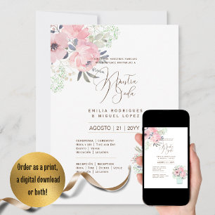 Espanol Invitación de Boda Summer Floral Wedding I Einladung