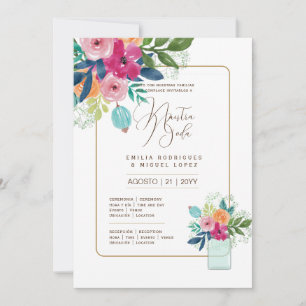 Espanol Invitación de Boda Summer Floral Wedding I Einladung