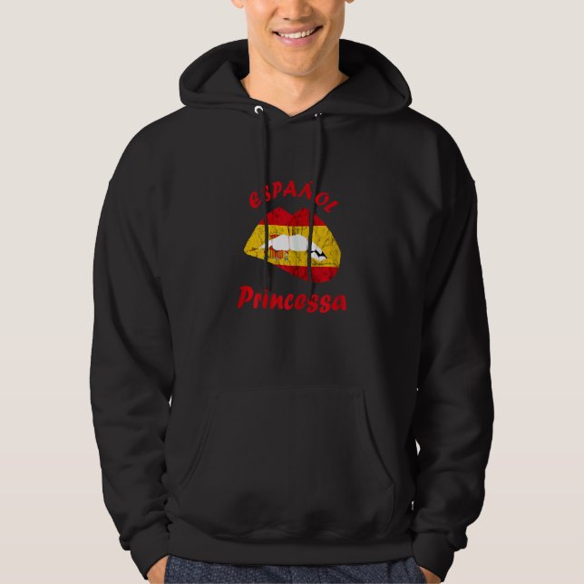 Espanol Princessa Lips Spanish Flag Spanish Pride  Hoodie (Vorderseite)