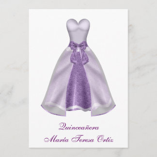 Español Púrpura Invitación Quinceañera 15 Años Einladung