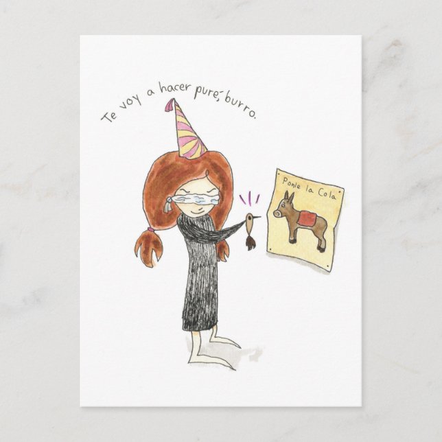 ESPAÑOL Tarjeta De Cumpleaños - Burro Postkarte (Vorderseite)