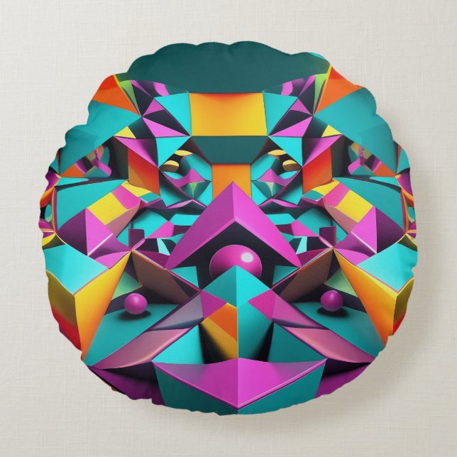 Espejismo Geométrico Rundes Kissen (Vorderseite)