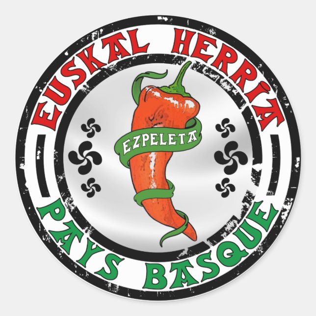 Espelette - Ezpeleta Runder Aufkleber (Vorderseite)