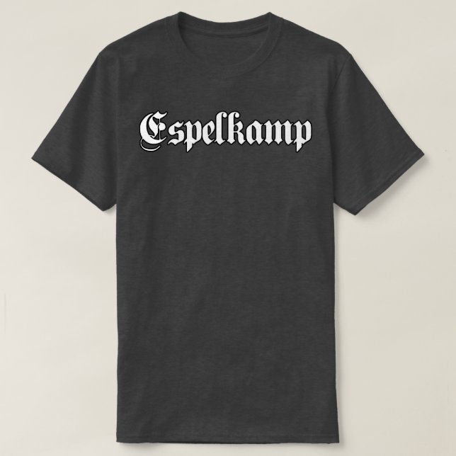 Espelkamp geschrieben mit gotischem Schriftart T-Shirt (Design vorne)