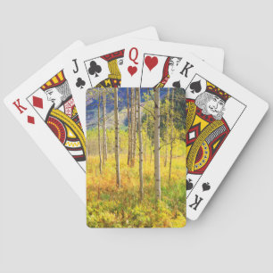 Espenbäume im Herbst in den Rocky Mountains Spielkarten