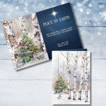 Espenbäume im Winter mit Weihnachtsbaumkarte