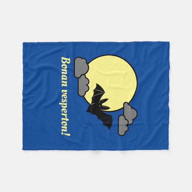 Esperanto: Bonan vesperton! Fleecedecke (Vorderseite (Horizontal))