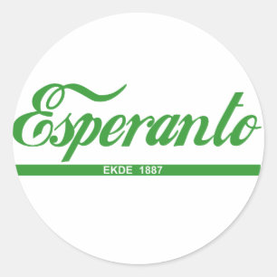 Esperanto ekde 1887 runder aufkleber