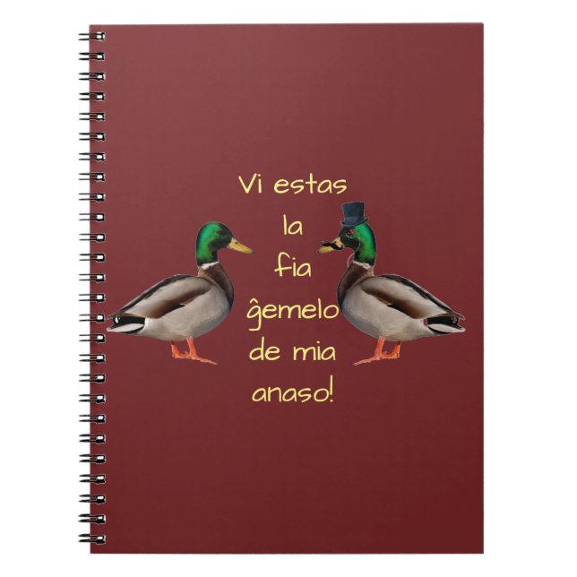 Esperanto: Estas VI la Fiĝemelo de Mia anaso! Notizblock (Vorderseite)