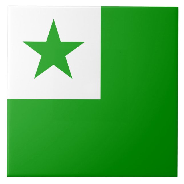 Esperanto-Flagge Fliese (Vorderseite)