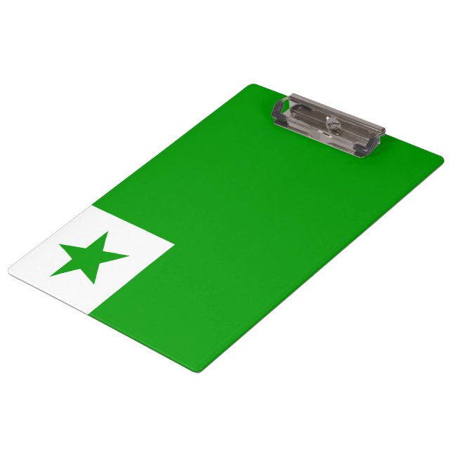 Esperanto-Flagge Klemmbrett (Schrägansicht)