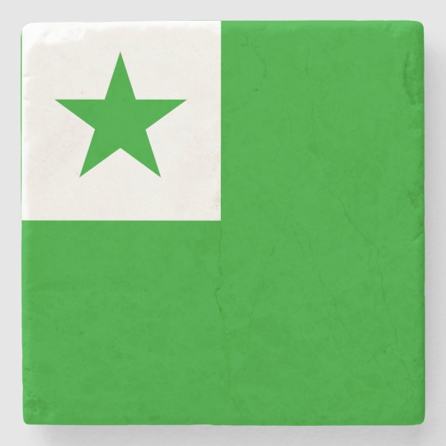 Esperanto-Flagge Steinuntersetzer (Vorderseite)
