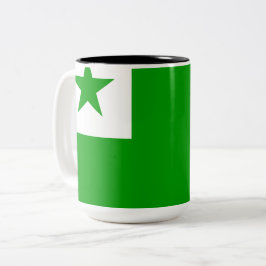Esperanto-Flagge Zweifarbige Tasse