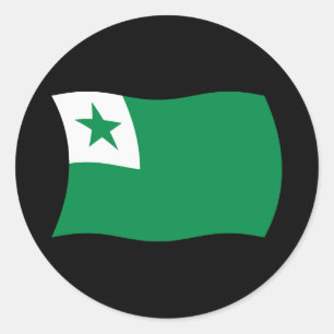 Esperanto-Flaggen-Aufkleber Runder Aufkleber