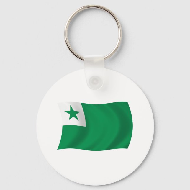 Esperanto-Flaggen-Schlüsselanhänger Schlüsselanhänger (Vorderseite)