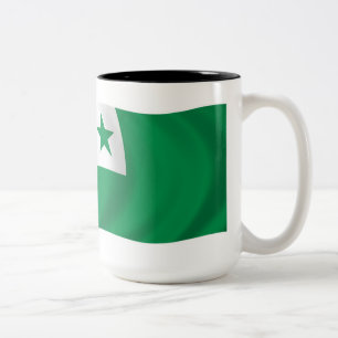 Esperanto-Flaggen-Tasse Zweifarbige Tasse