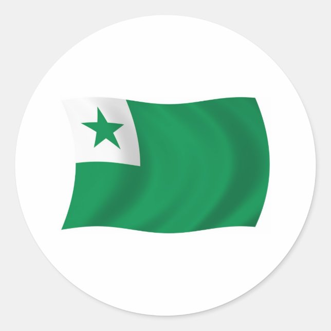 Esperanto-Flaggenaufkleber Runder Aufkleber (Vorderseite)