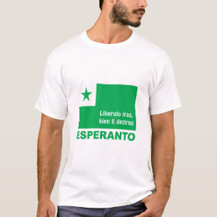 Esperanto/"Liberulo iras, kien Li deziras", T-Shirt