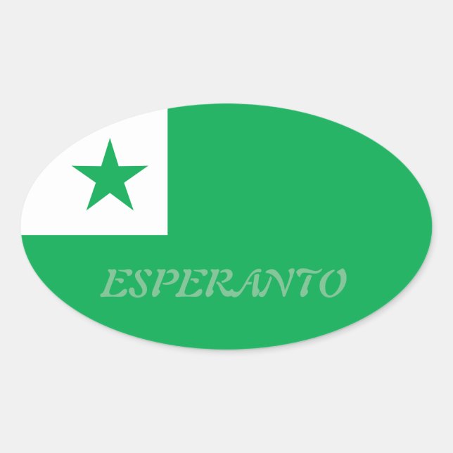 Esperanto Ovaler Aufkleber (Vorderseite)