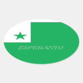 Esperanto Ovaler Aufkleber