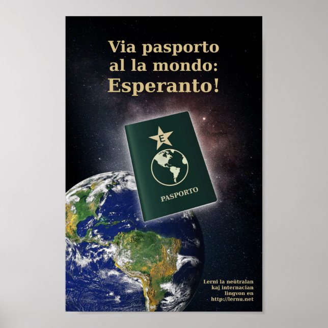 Esperanto passaporte poster (Vorne)