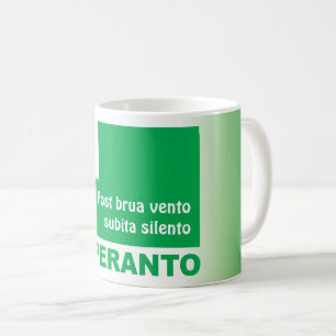 Esperanto / "Post brua vento subita silento", Kaffeetasse