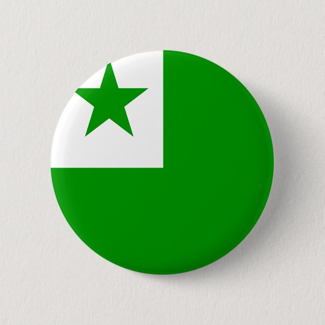 Esperanto-Qualitäts-Flagge Button (Vorderseite)