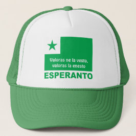 Esperanto Valoras Ne-La vesto, valoras La enesto, Truckerkappe