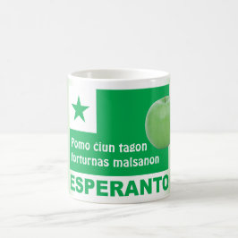 Esperatnto/"Pomo ĉiun tagon forturnas malsanon", Kaffeetasse