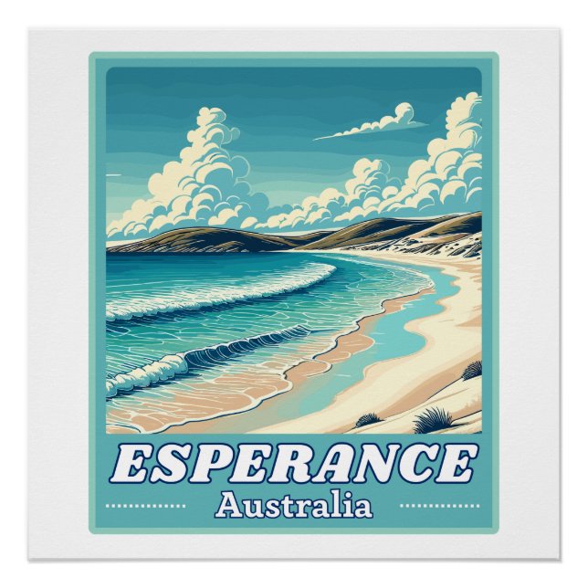 Esperität in Western Australien Retro Skyline Poster (Vorderseite)