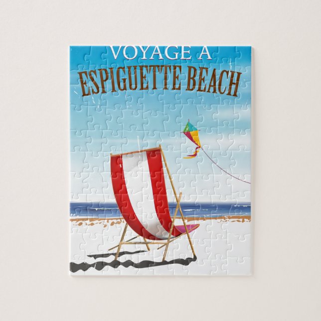 Espiguette Beach Frankreich Reiseplakat Puzzle (Vertikal)