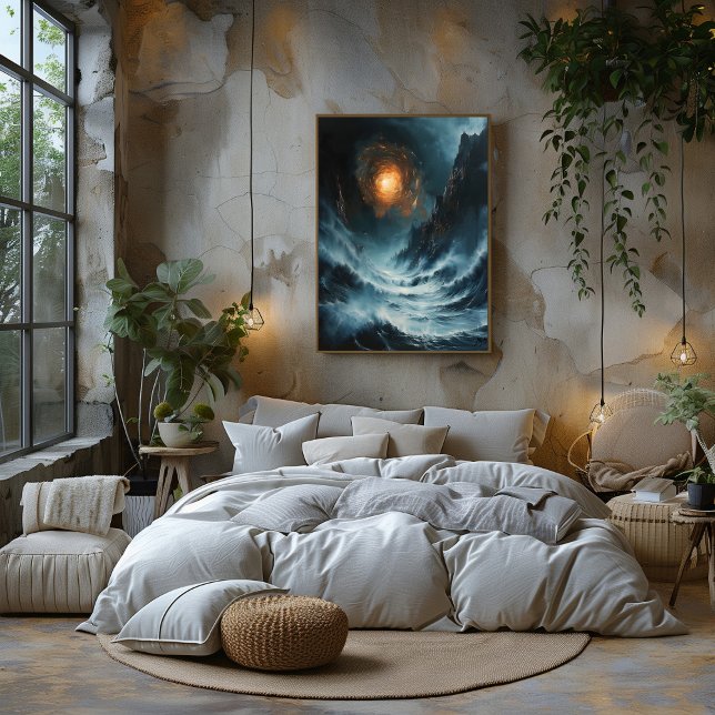 Espiral Cósmica del Océano: Paisaje Marino Surreal Poster (Von Creator hochgeladen)