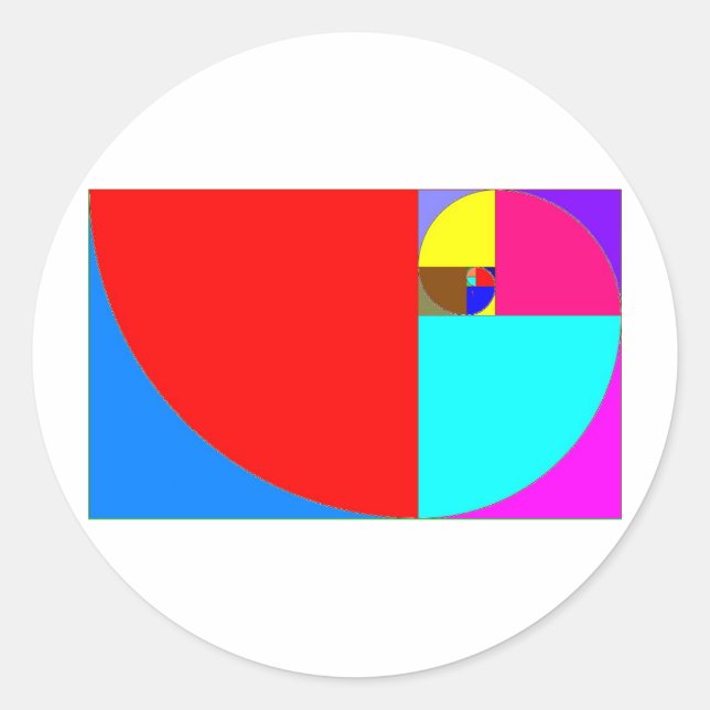 Espiralfibonacci Runder Aufkleber (Vorderseite)