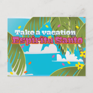 Espiritu Santo Urlaubsreiseplakat. Postkarte