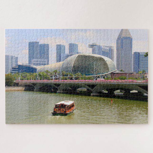 Esplanade Bridge and boat, Singapur Puzzle (Horizontal)